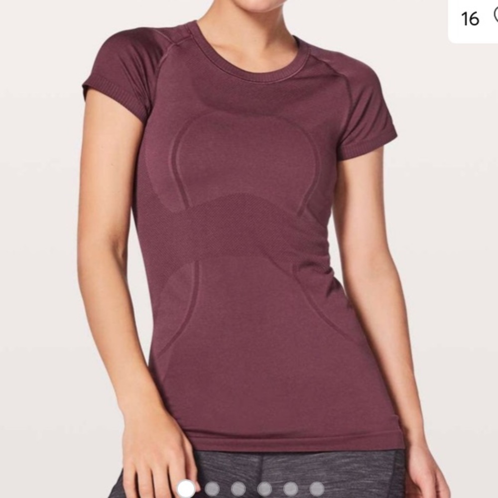 Lululemon swiftly tech size 10 short sleeve maroon